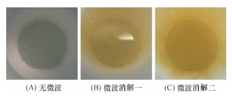 無微波消解和微波消解的實(shí)驗(yàn)效果