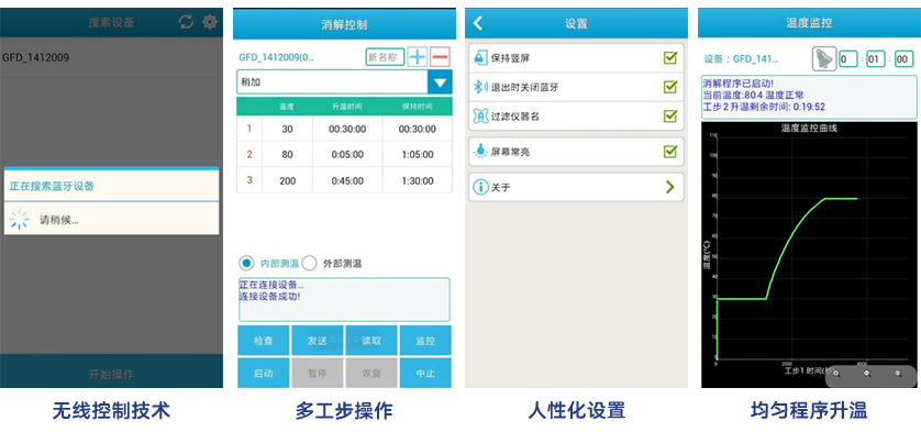 高溫石墨消解儀平板操作界面